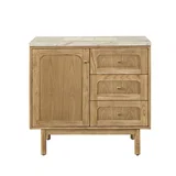 Laurent 36" Single Vanity, Light Natural Oak, w/ 3 CM Tajnar Eclos Top