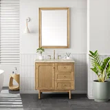 Laurent 36" Single Vanity, Light Natural Oak, w/ 3 CM Tajnar Eclos Top