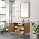 Laurent 36" Single Vanity, Light Natural Oak w/ 3 CM Victorian Silver Top