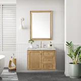 Laurent 36" Single Vanity, Light Natural Oak w/ 3 CM Victorian Silver Top