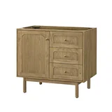 Laurent 36" Single Vanity, Light Natural Oak w/ 3 CM White Zeus Top