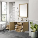 Laurent 36" Single Vanity, Light Natural Oak w/ 3 CM White Zeus Top