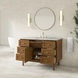 Laurent 48" Single Vanity, Honey Oak w/ 3 CM Carrara Marble Top