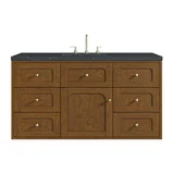 Laurent 48" Single Vanity, Honey Oak w/ 3 CM Charcoal Soapstone Silestone Top