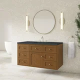 Laurent 48" Single Vanity, Honey Oak w/ 3 CM Charcoal Soapstone Silestone Top