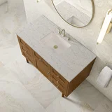 Laurent 48" Single Vanity, Honey Oak w/ 3 CM Eternal Jasmine Pearl Silestone Top