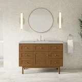 Laurent 48" Single Vanity, Honey Oak w/ 3 CM Eternal Jasmine Pearl Silestone Top