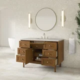 Laurent 48" Single Vanity, Honey Oak w/ 3 CM Eternal Jasmine Pearl Silestone Top