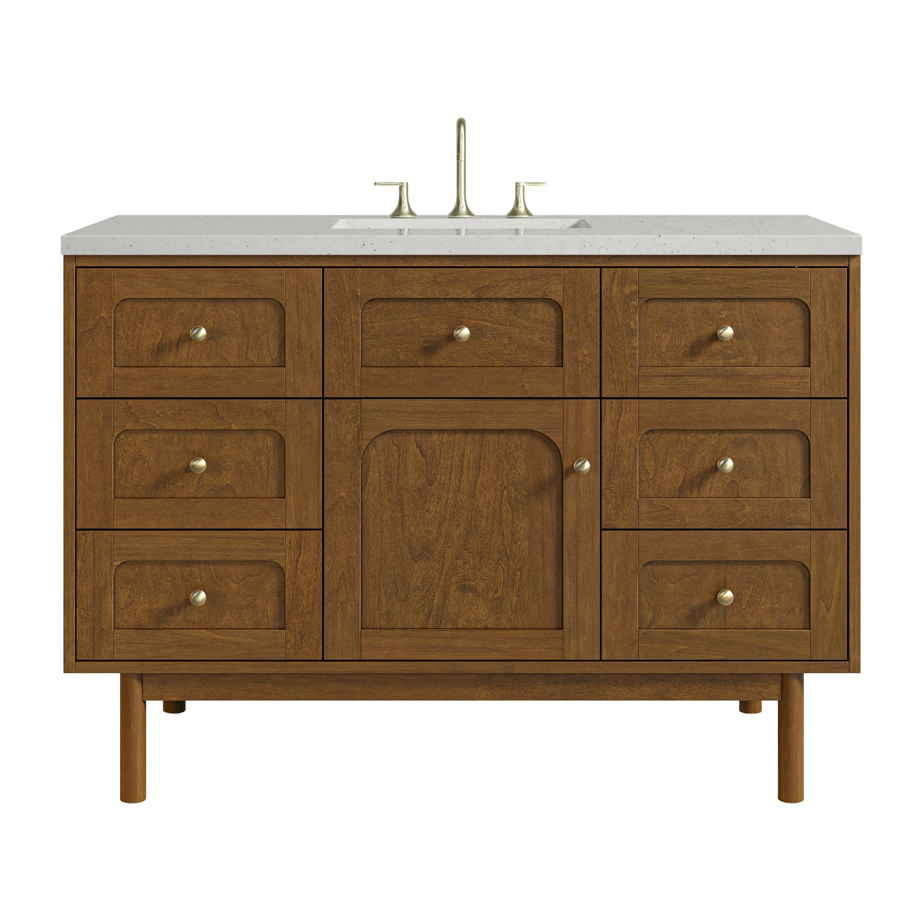 Laurent 48" Single Vanity, Honey Oak w/ 3 CM Lime Delight Silestone Top