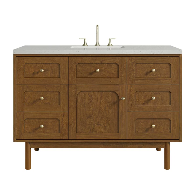 Laurent 48" Single Vanity, Honey Oak w/ 3 CM Lime Delight Silestone Top