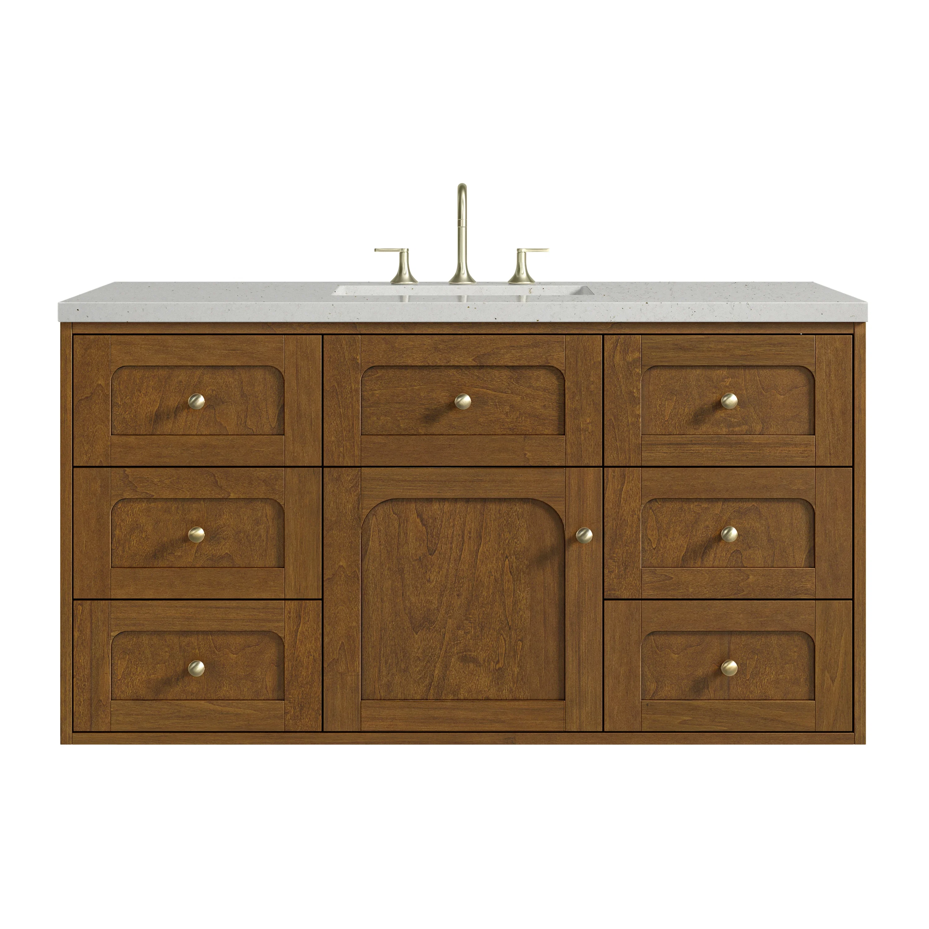 Laurent 48" Single Vanity, Honey Oak w/ 3 CM Lime Delight Silestone Top