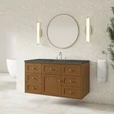 Laurent 48" Single Vanity, Honey Oak w/ 3 CM Parisien Bleu Silestone Top