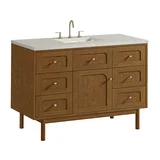 Laurent 48" Single Vanity, Honey Oak w/ 3 CM Siberian Silestone Top
