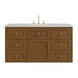 Laurent 48" Single Vanity, Honey Oak w/ 3 CM Siberian Silestone Top