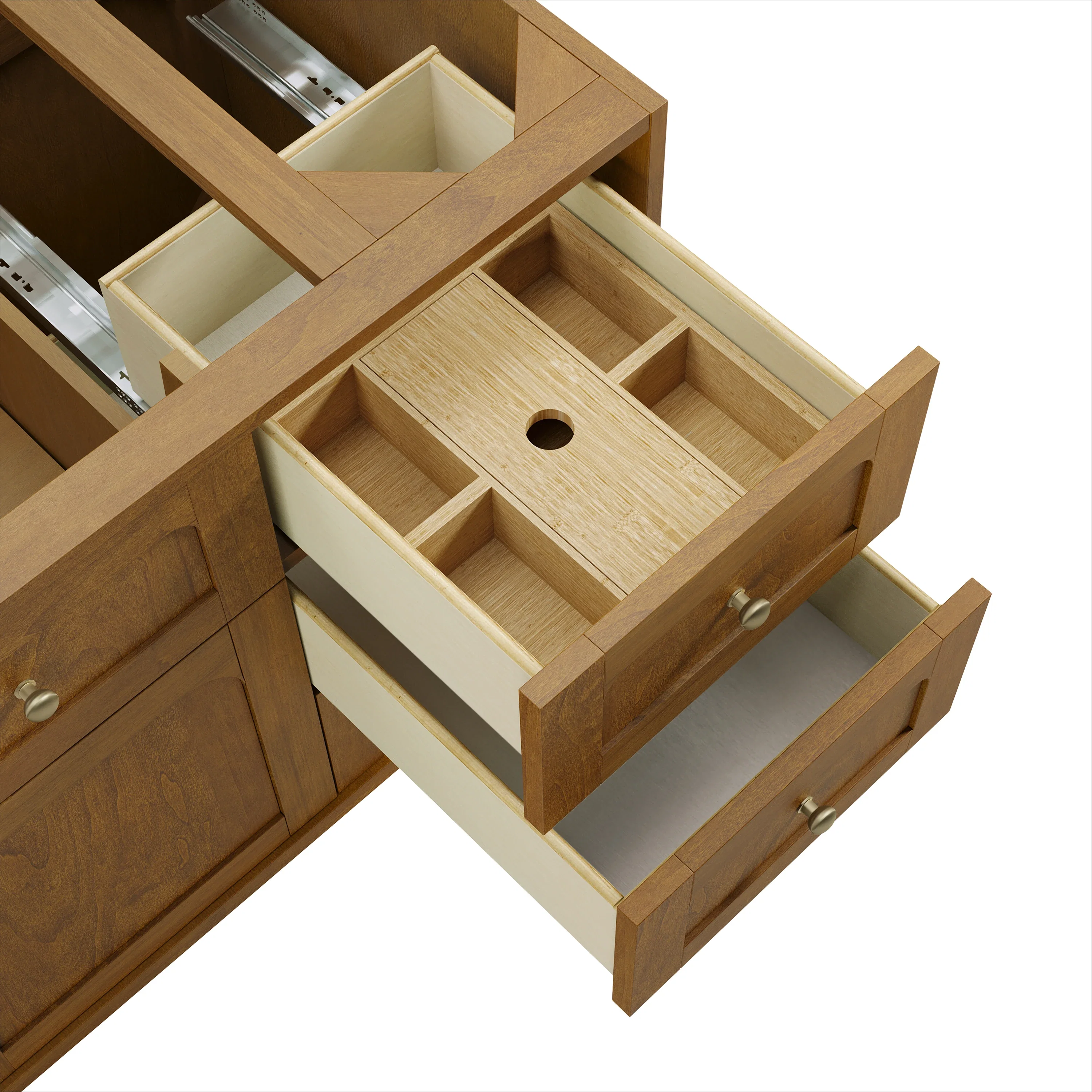 Laurent 48" Single Vanity, Honey Oak w/ 3 CM Siberian Silestone Top