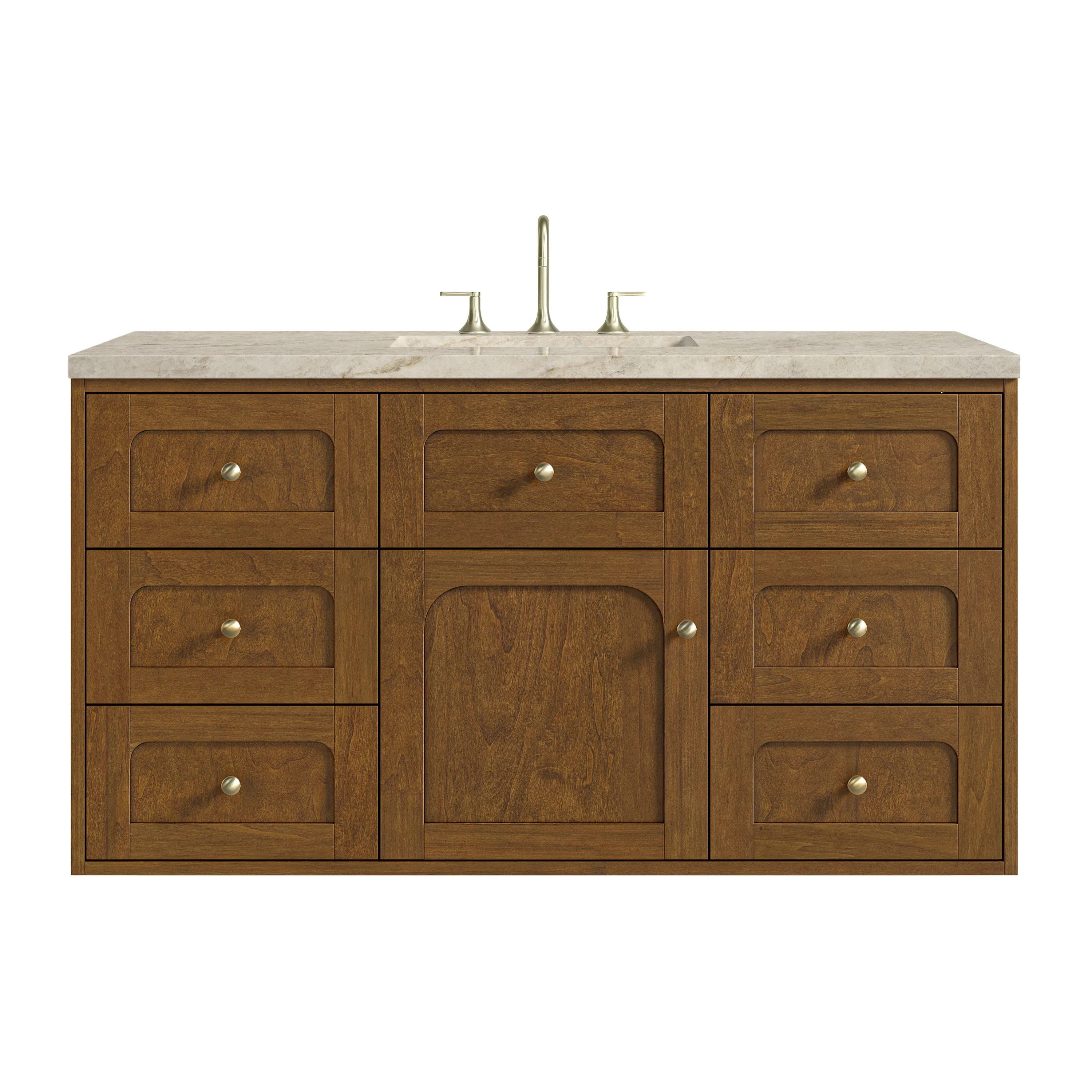 Laurent 48" Single Vanity, Honey Oak w/ 3 CM Tajnar Eclos Top