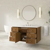 Laurent 48" Single Vanity, Honey Oak w/ 3 CM White Zeus Silestone Top