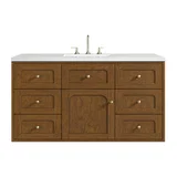 Laurent 48" Single Vanity, Honey Oak w/ 3 CM White Zeus Silestone Top