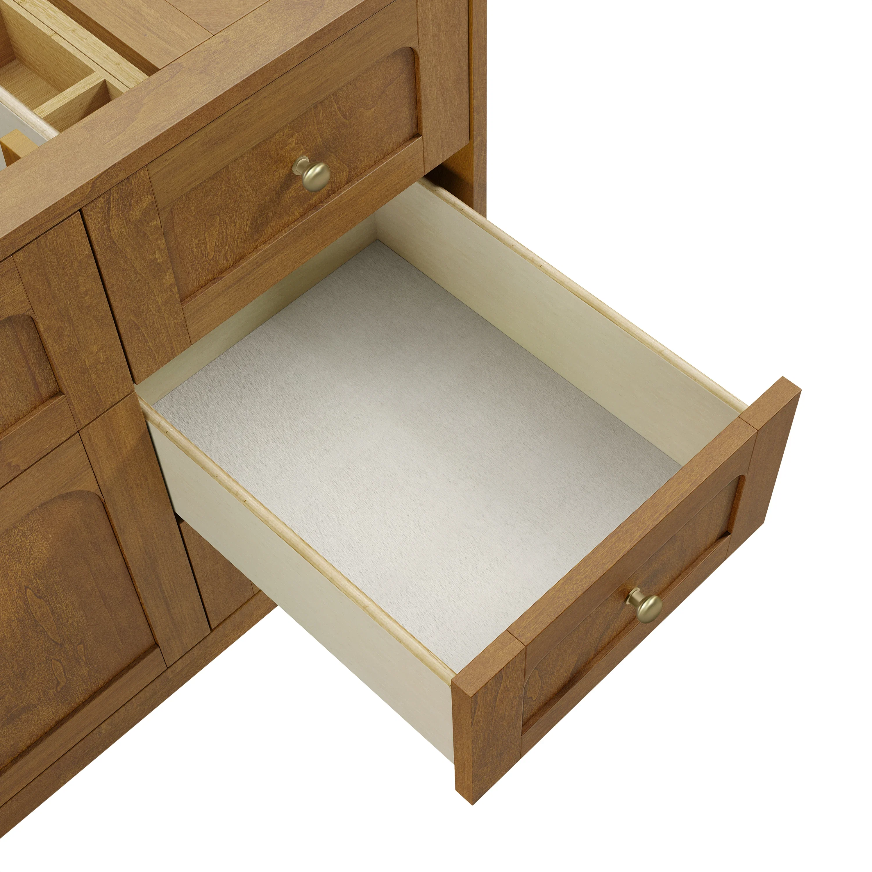 Laurent 48" Single Vanity, Honey Oak w/ 3 CM White Zeus Silestone Top