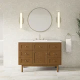 Laurent 48" Single Vanity, Honey Oak w/ 3 CM White Zeus Silestone Top
