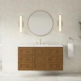 Laurent 48" Single Vanity, Honey Oak w/ 3 CM White Zeus Silestone Top