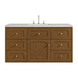 Laurent 48" Single Vanity, Honey Oak w/ 3 CM Ethereal Noctis Silestone Top w/FreePower Wireless Charger