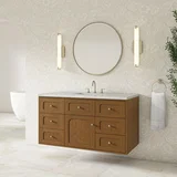 Laurent 48" Single Vanity, Honey Oak w/ 3 CM Ethereal Noctis Silestone Top w/FreePower Wireless Charger