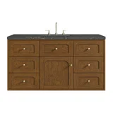Laurent 48" Single Vanity, Honey Oak w/ 3 CM Parisien Bleu Silestone Top w/FreePower Wireless Charger