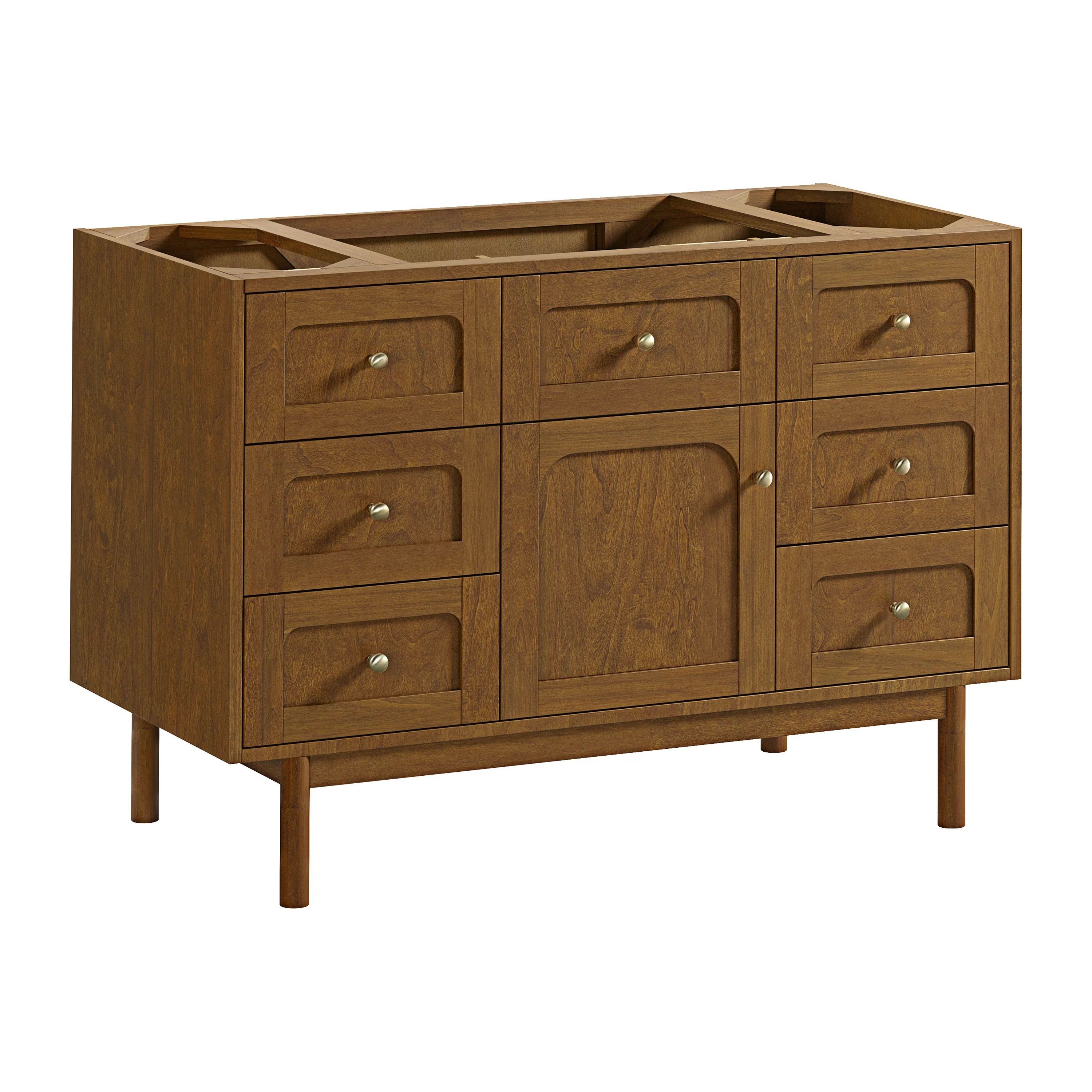 Laurent 48" Single Vanity, Honey Oak w/ 3 CM Parisien Bleu Silestone Top w/FreePower Wireless Charger