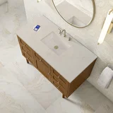 Laurent 48" Single Vanity, Honey Oak w/ 3 CM Siberian Silestone Top w/FreePower Wireless Charger