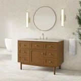 Laurent 48" Single Vanity, Honey Oak w/ 3 CM Siberian Silestone Top w/FreePower Wireless Charger