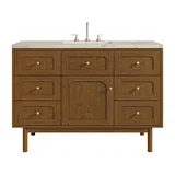 Laurent 48" Single Vanity, Honey Oak w/ 3 CM Tajnar Eclos Top w/FreePower Wireless Charger