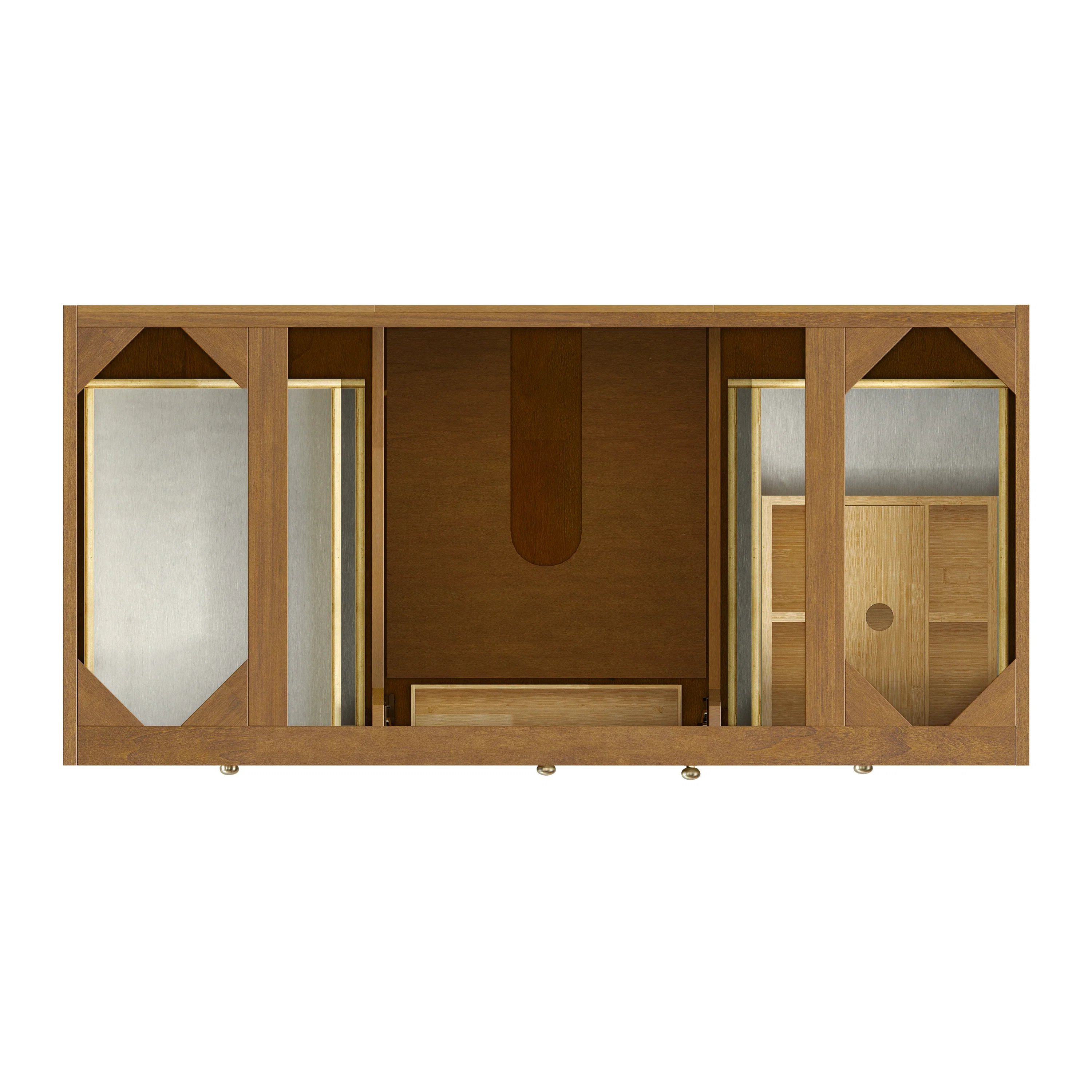 Laurent 48" Single Vanity, Honey Oak w/ 3 CM Tajnar Eclos Top w/FreePower Wireless Charger