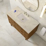 Laurent 48" Single Vanity, Honey Oak w/ 3 CM Tajnar Eclos Top w/FreePower Wireless Charger