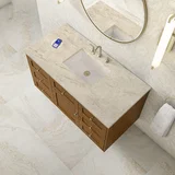Laurent 48" Single Vanity, Honey Oak w/ 3 CM Tajnar Eclos Top w/FreePower Wireless Charger
