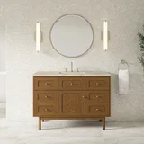 Laurent 48" Single Vanity, Honey Oak w/ 3 CM Tajnar Eclos Top w/FreePower Wireless Charger