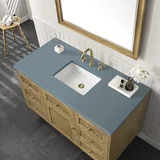 Laurent 48" Single Vanity, Light Natural Oak w/ 3 CM Cala Blue Top