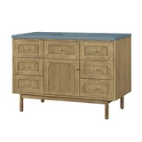 Laurent 48" Single Vanity, Light Natural Oak w/ 3 CM Cala Blue Top
