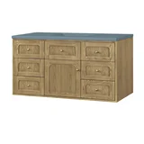 Laurent 48" Single Vanity, Light Natural Oak w/ 3 CM Cala Blue Top