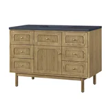 Laurent 48" Single Vanity, Light Natural Oak w/ 3 CM Charcoal Soapstone Top