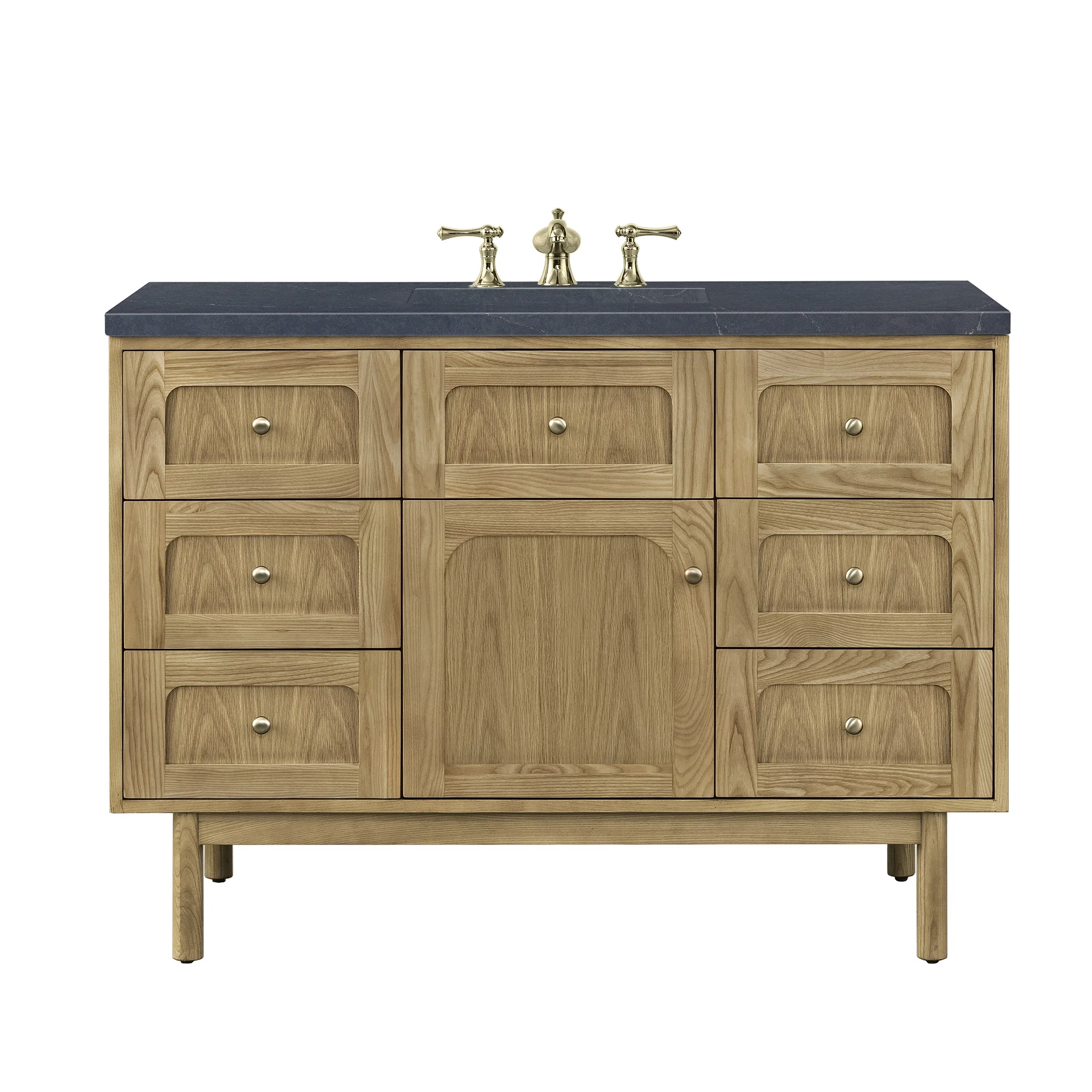 Laurent 48" Single Vanity, Light Natural Oak w/ 3 CM Charcoal Soapstone Top