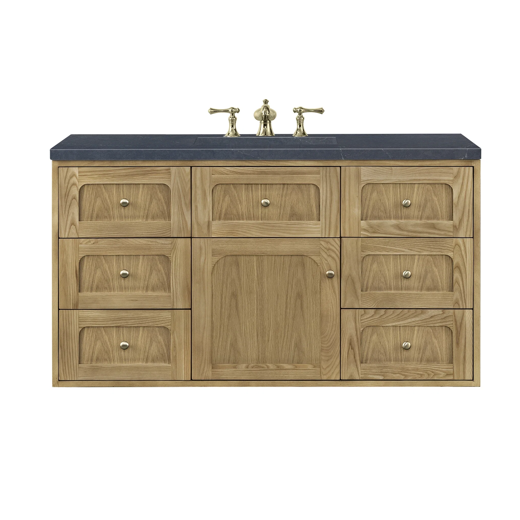 Laurent 48" Single Vanity, Light Natural Oak w/ 3 CM Charcoal Soapstone Top