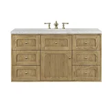 Laurent 48" Single Vanity, Light Natural Oak w/ 3 CM Eternal Jasmine Pearl Top