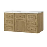 Laurent 48" Single Vanity, Light Natural Oak w/ 3 CM Ethereal Noctis Top
