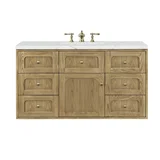 Laurent 48" Single Vanity, Light Natural Oak w/ 3 CM Ethereal Noctis Top