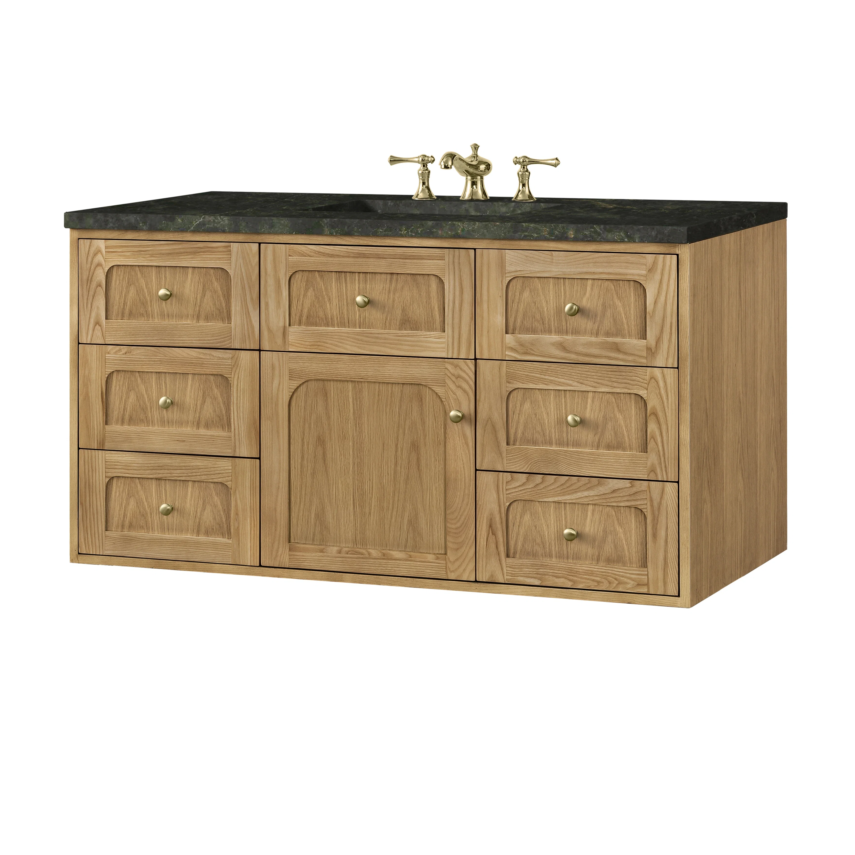 Laurent 48" Single Vanity, Light Natural Oak, w/ 3 CM Phantome Eclos Top