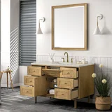 Laurent 48" Single Vanity, Light Natural Oak, w/ 3 CM Siberian Silestone Top