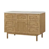 Laurent 48" Single Vanity, Light Natural Oak, w/ 3 CM Siberian Silestone Top