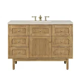 Laurent 48" Single Vanity, Light Natural Oak, w/ 3 CM Siberian Silestone Top