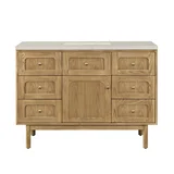 Laurent 48" Single Vanity, Light Natural Oak, w/ 3 CM Siberian Silestone Top